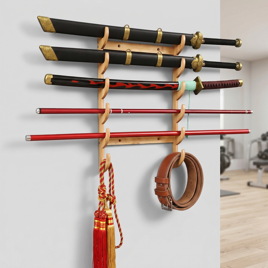 Cosplay Prop Display - Rak Penyimpanan Pedang Kayu 1-8 Lapis,