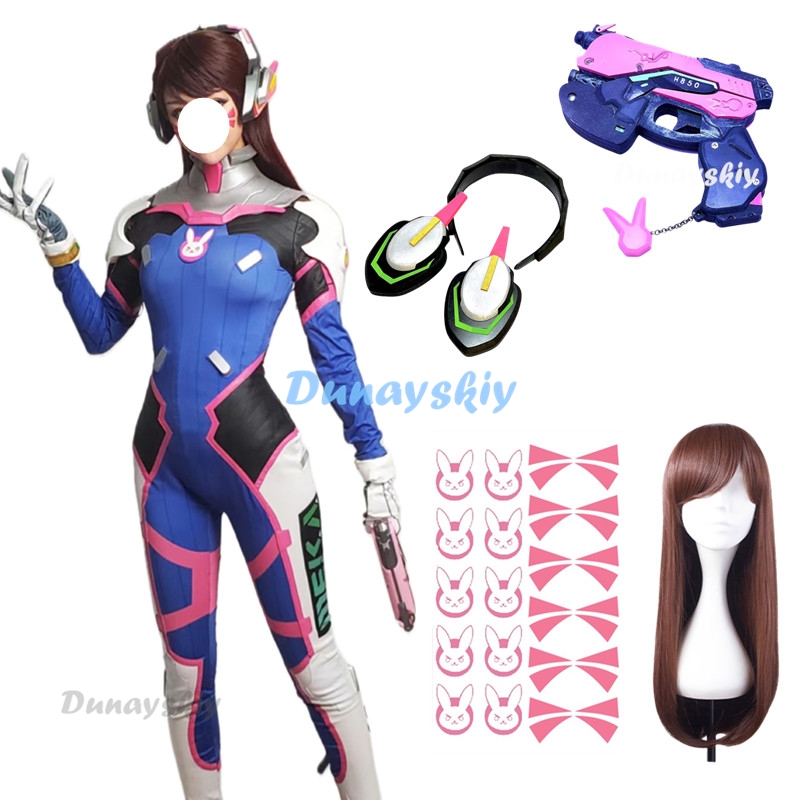 Dva Cosplay Prop - Anime wanita Jumpsuit ketat Dva kostum
