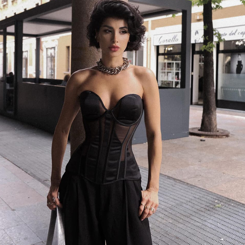 Korset Bra jala seksi wanita t - Boning Corset Steel ulasan dan harga