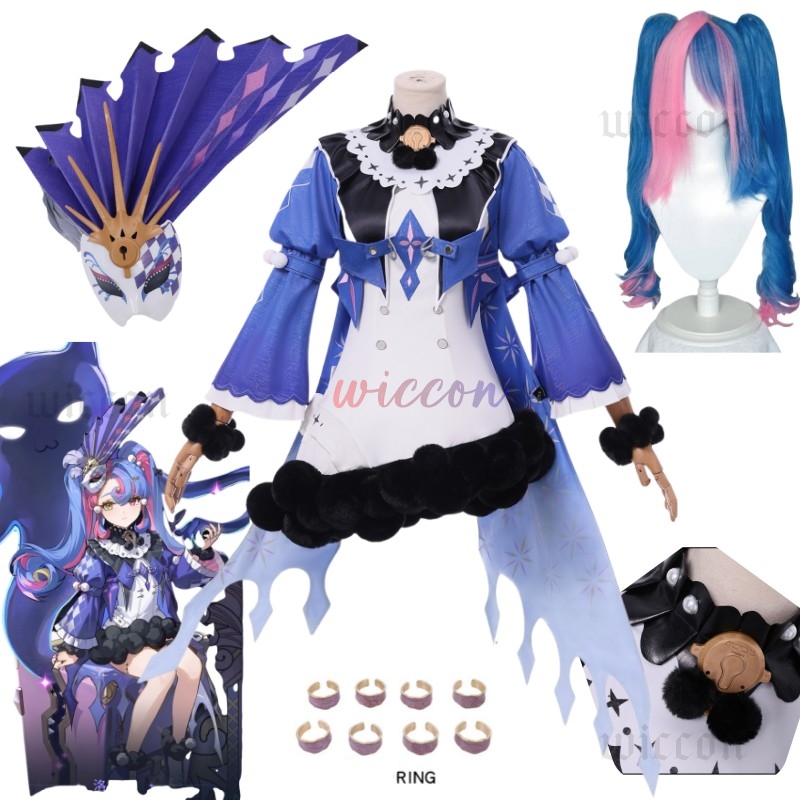 Roccia Kostum Cosplay Wig Gaun - Cosplay Floating Prop ulasan dan harga
