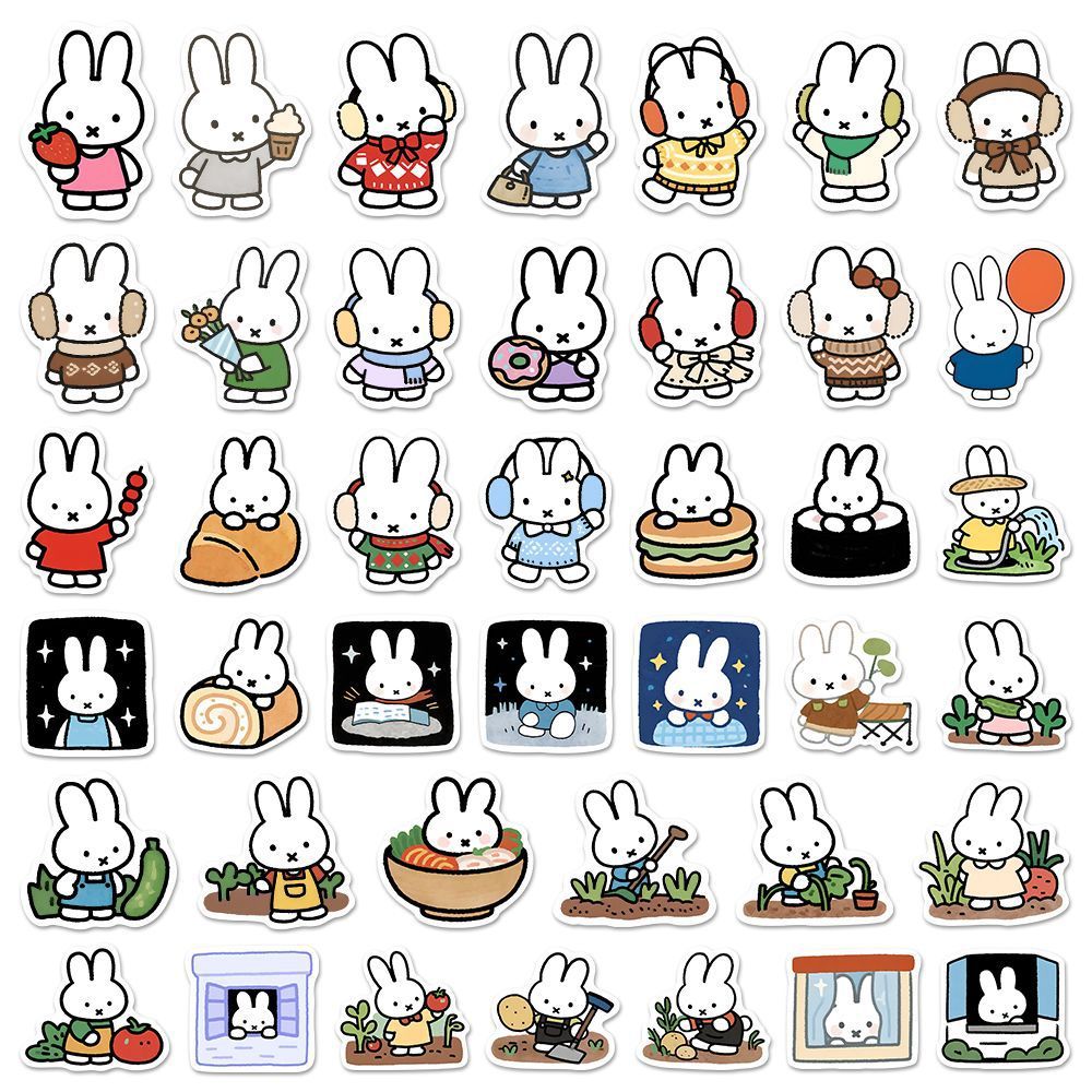80 Buah Stiker Lucu Miffy Kawa - Cosplay Floating Prop ulasan dan harga