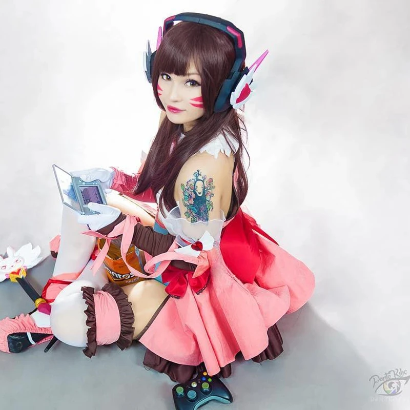 Wig Cosplay Game ROLECOS OW D. - Dva Cosplay Prop ulasan dan harga